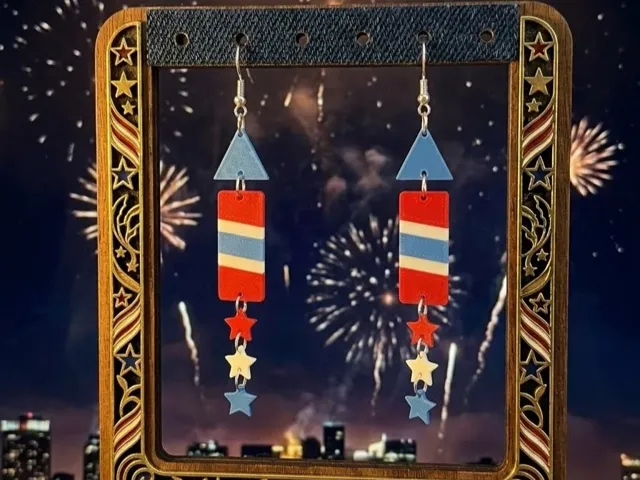 Star-Spangled Earrings (0.2mm Optimized)