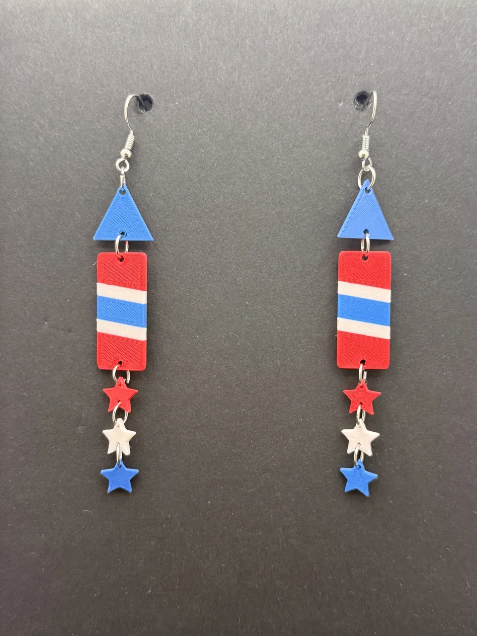Star-Spangled Earrings (0.2mm Optimized) view 3