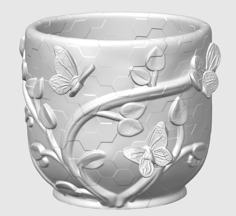 Miniatura 2 do modelo 3D Embossed Butterfly Planter 