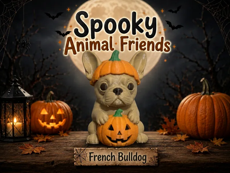 French Bulldog Pumpkin Spooky Animal Friends