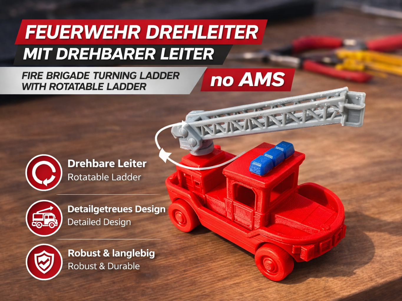 Feuerwehr Drehleiter mit drehbarer Leiter no AMS