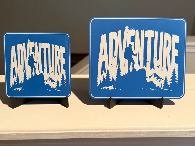 ADVENTURE SIGN AND COASTER