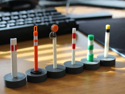 Geoguessr Desk Bollards Set of 6 (SET D) (No AMS)