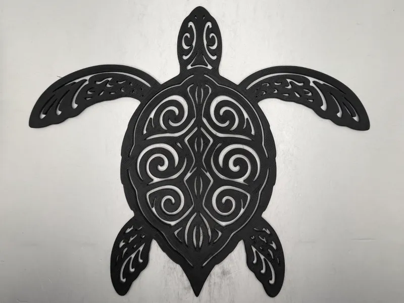 Sea Turtle Tribal Line Art