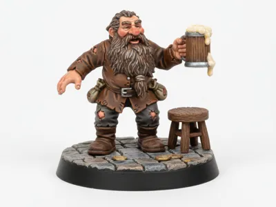 D&D Miniature: Dwarf Drunkard