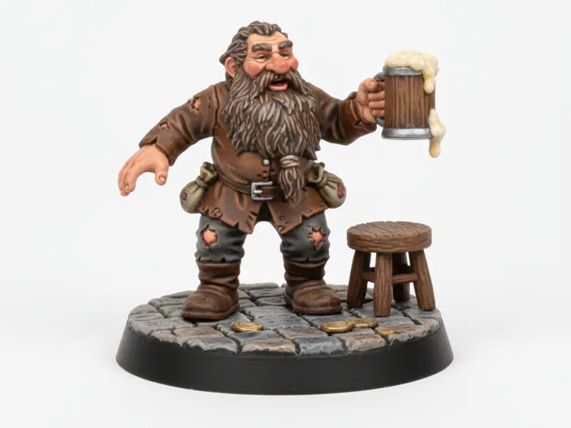 D&D Miniature: Dwarf Drunkard