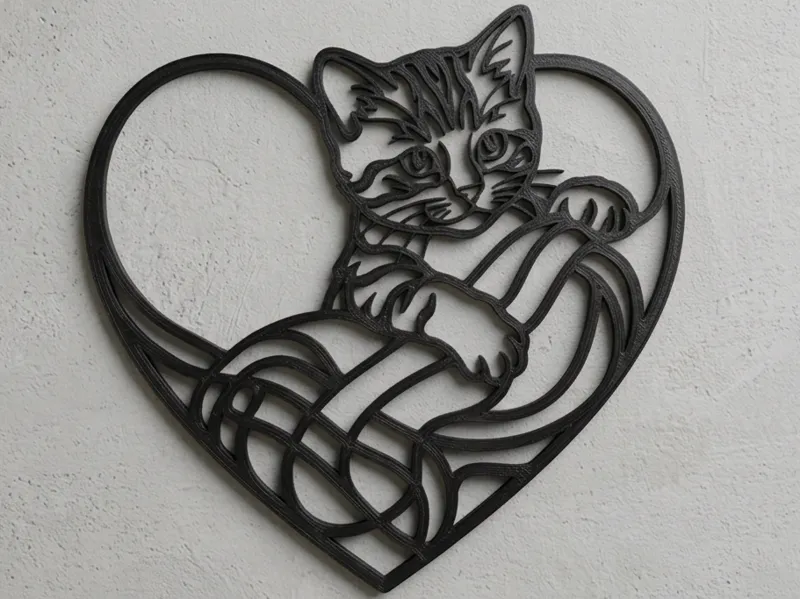 Kitten Loveheart Wall Art