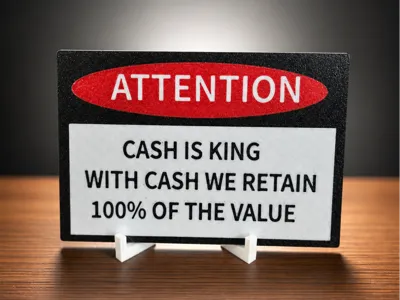CASH IS KING SIGN