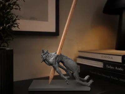 Dead Werewolf Pen Holder – Dark Fantasy Desk Decor