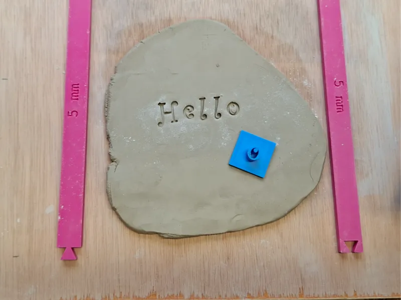 Curlz MT Text Stamps 20mm Text - For Clay