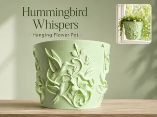 Hummingbird Whispers - Hanging Flower Pot