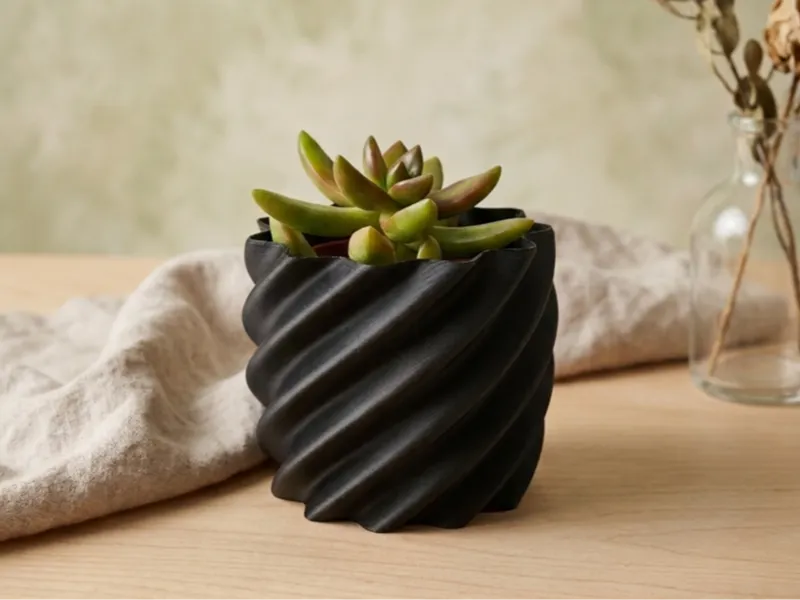 Maceta minimalista espiral /portaobjetos