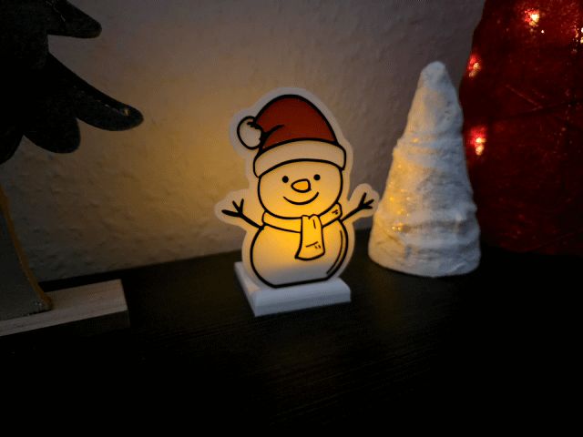 Schneemann Lichtspiel Weihnachten Winter