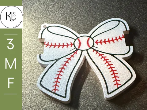 Accesorio para sujetar ligas de cabello: Baseball and Softball Bow Hair Tie Holder — referencia de MakerWorld