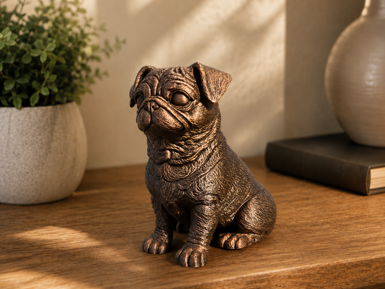 Pug Sitting Dog Figurine – Cute Pug Statue