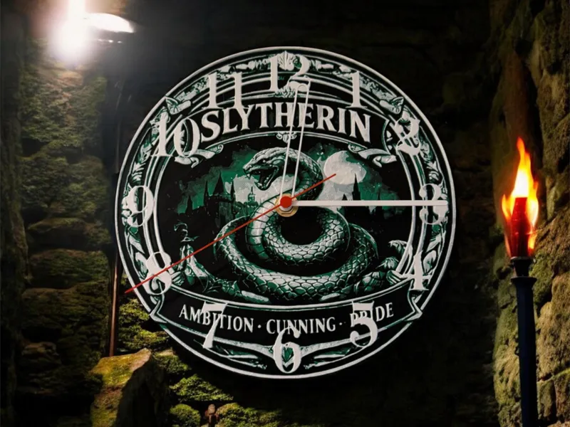 Harry Potter Slytherin Inspired Wall Clock