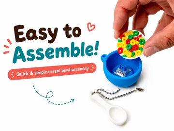 Objeto manipulable: Cereal Bowl Clicker Fidget Toy with Spoon Charm — vista de referencia 4