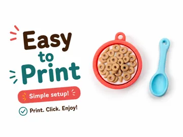 Objeto manipulable: Cereal Bowl Clicker Fidget Toy with Spoon Charm — vista de referencia 2