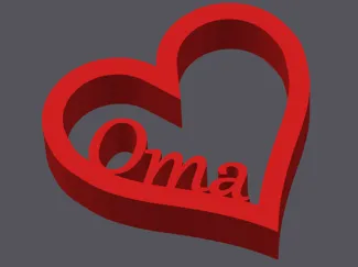 Herz mit "Oma" - Geschenk und Deko
