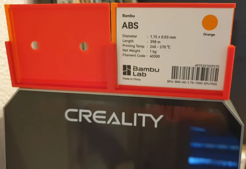 Crealitiy Plus Filamenttrockner Etikettenhalter