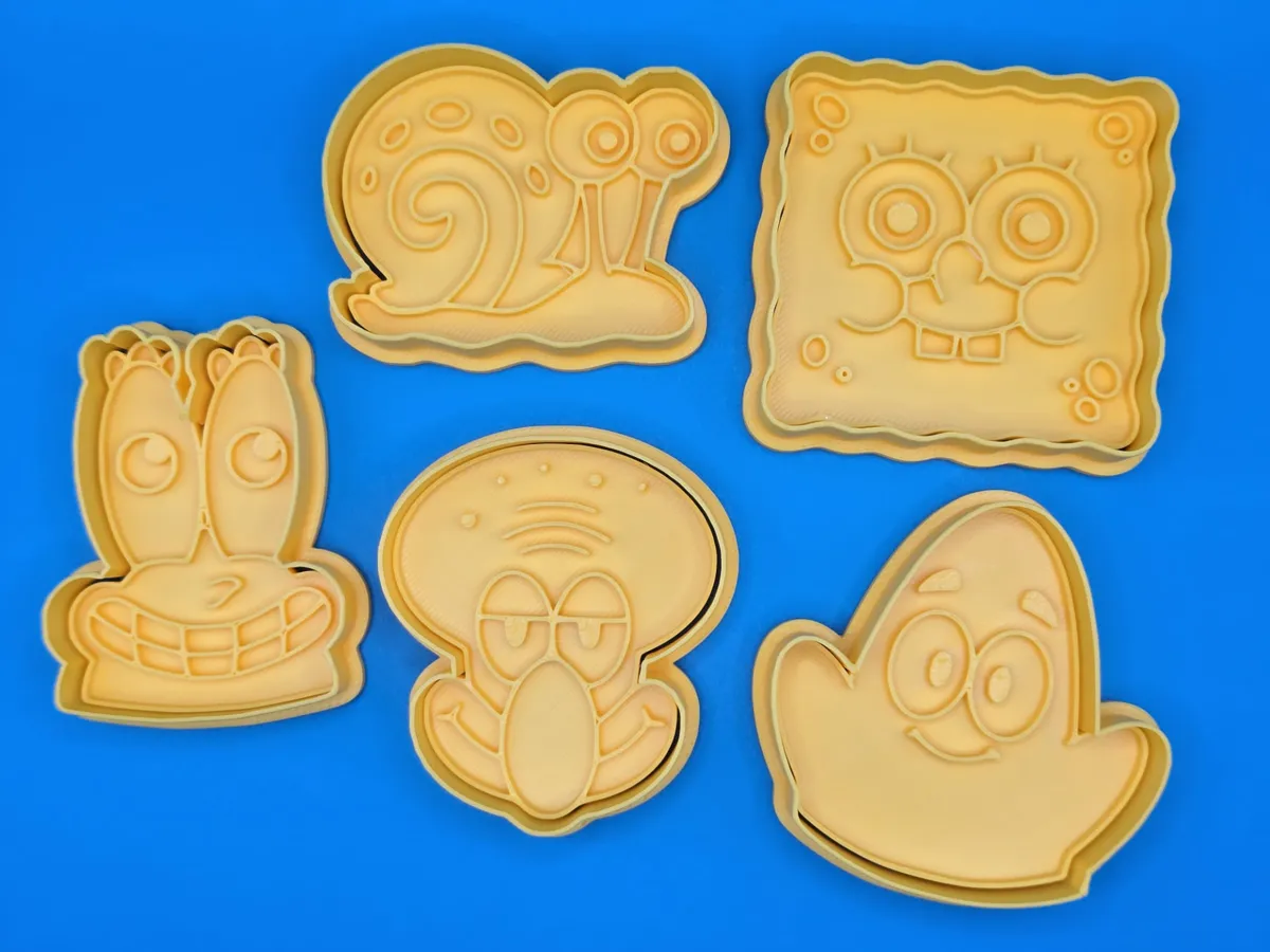 Spongebob Squarepants Cookie Cutter Playdoh Pack by Merilno3D MakerWorld: Download Free 3D Models - 3D model önizlemesi