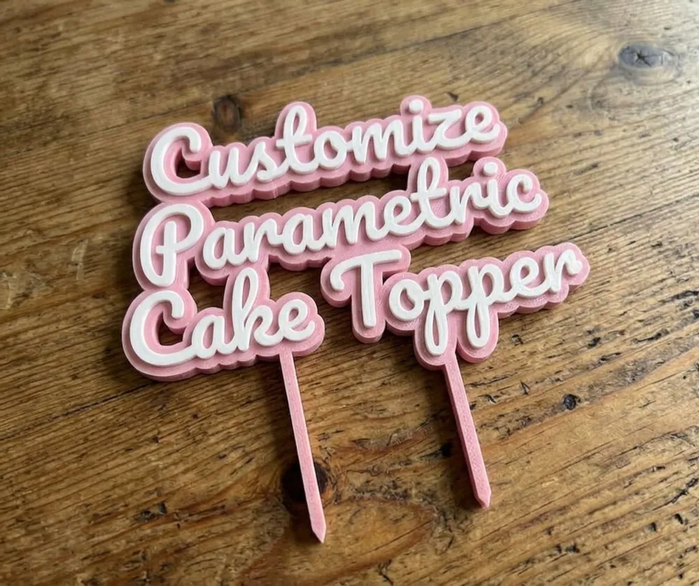 1/2/3 Line Cake Topper Generator - Free 3D Print Model - MakerWorld