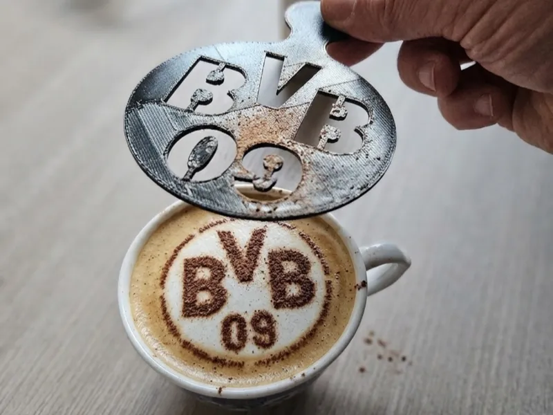 Kaffee-/Getränke-Schablonen Borussia Dortmund