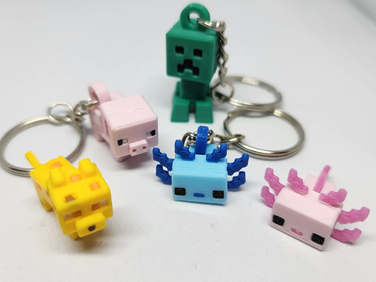 Minecraft-inspired Pig Mini Figure Kit / Keychain view 3