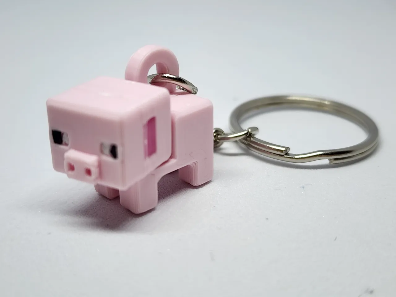 Minecraft-inspired Pig Mini Figure Kit / Keychain view 2