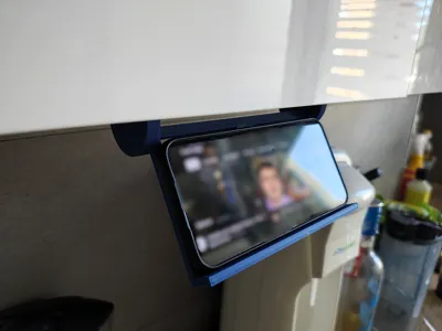 Adjustable Under-Cabinet Phone Holder for Kitchen