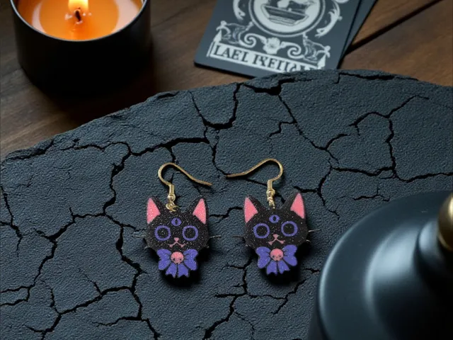 Halloween cat earrings