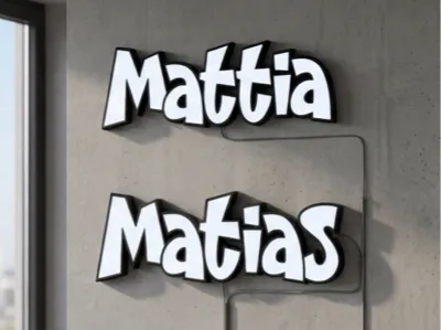 3D LED Name Sign - Custom Lightbox - Matias - Mattia