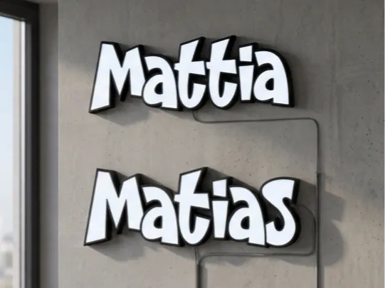 Insegna Led Nome 3D- Custom Lightbox-Matias-Mattia