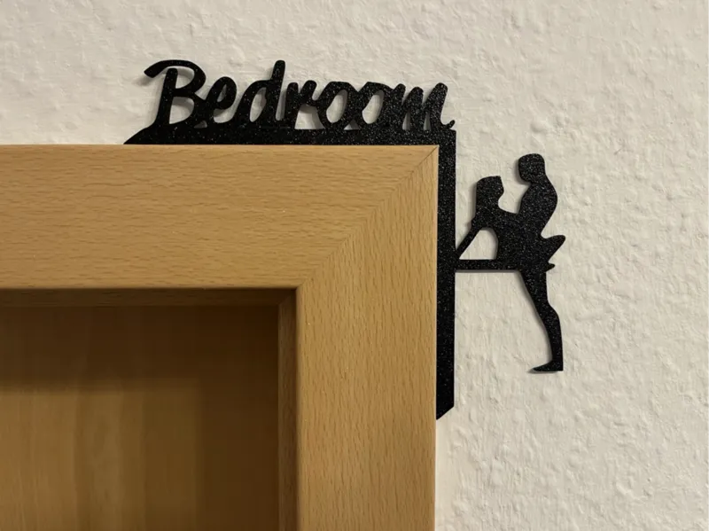 Bedroom door corner sign