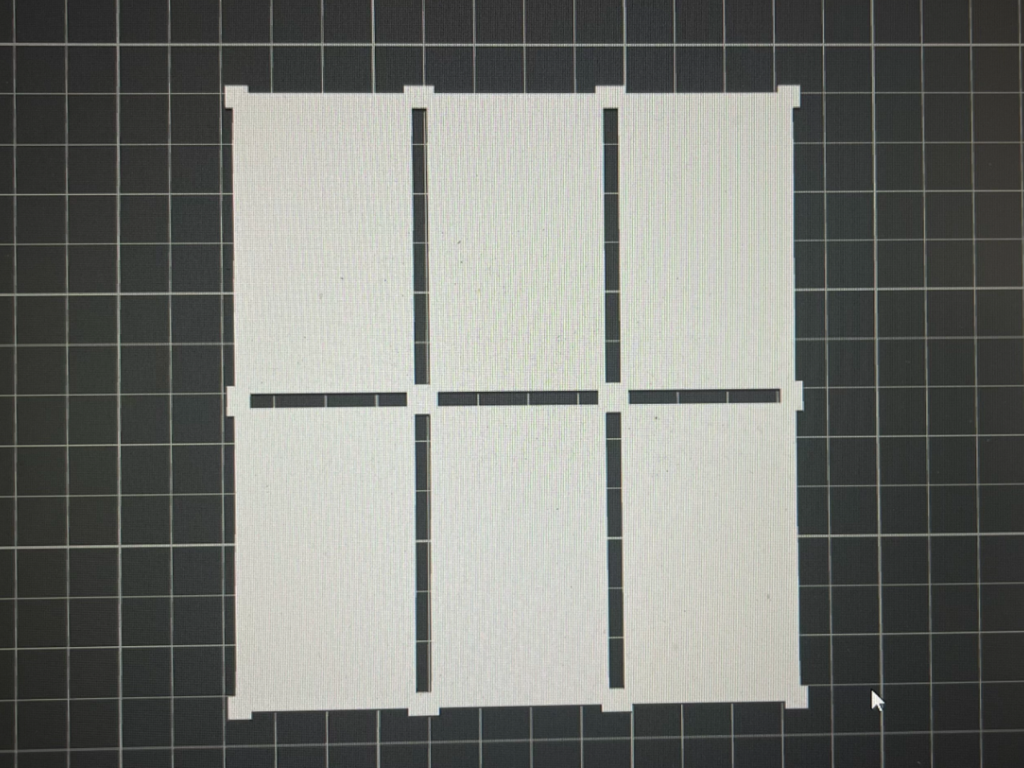 Rectangular stencil template for fabric (6 slots)