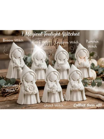 Accesorio de iluminación decorativa: Tealight Witch With Acorn Figure — vista de referencia 2