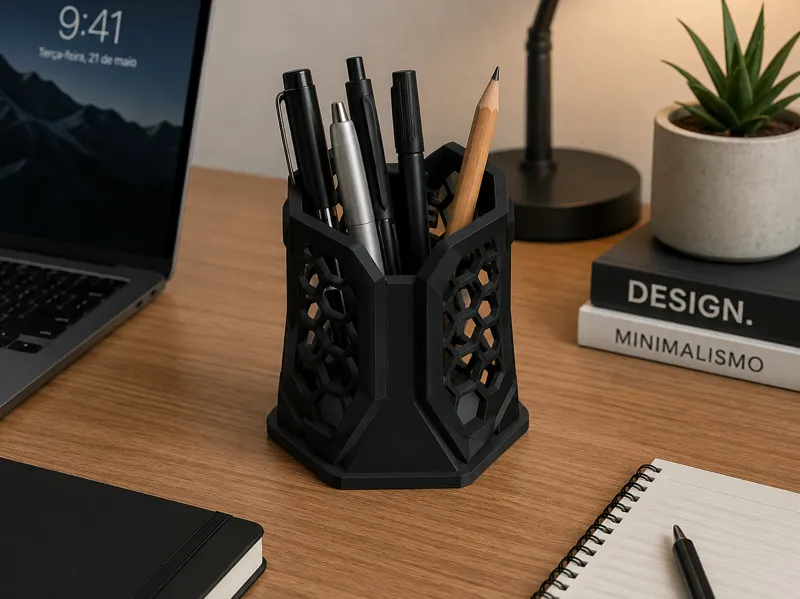 Porta caneta Organizador Futurístico Colmeia