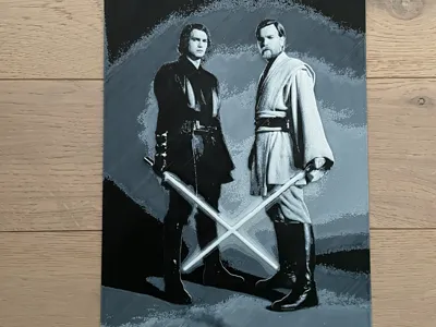 Obi-Wan & Anakin 2-colour Hueforge