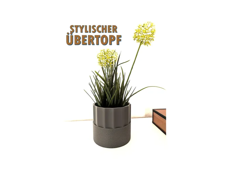 Übertopf / Blumentopf - Modern mit Struktur