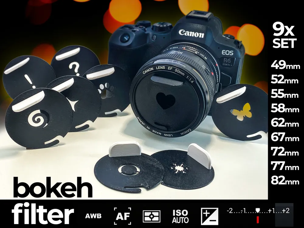 Bokeh Filters 49, 52, 55, 58, 62, 67, 72, 77, and 82mm by GENERA 3D ...