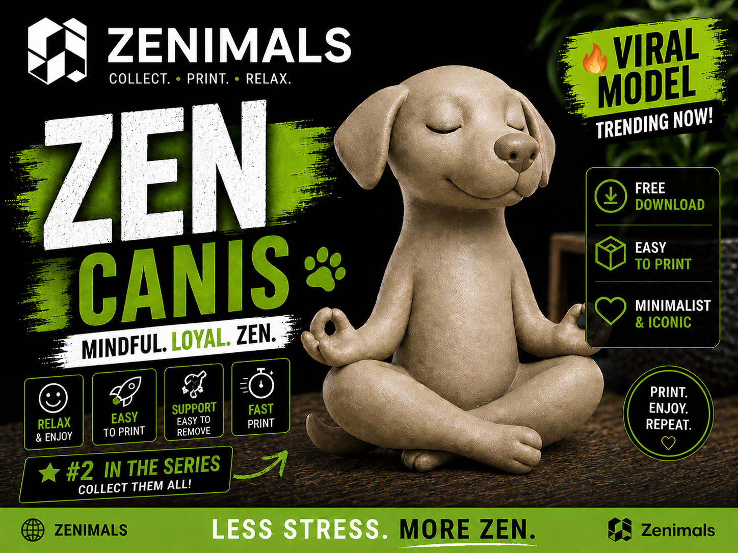 DOG ZEN - ZENIMALS SERIES #02 - Easy to Print 