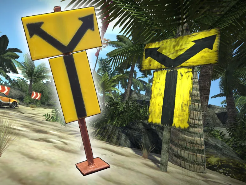 MotorStorm: Pacific Rift Split Arrow Sign