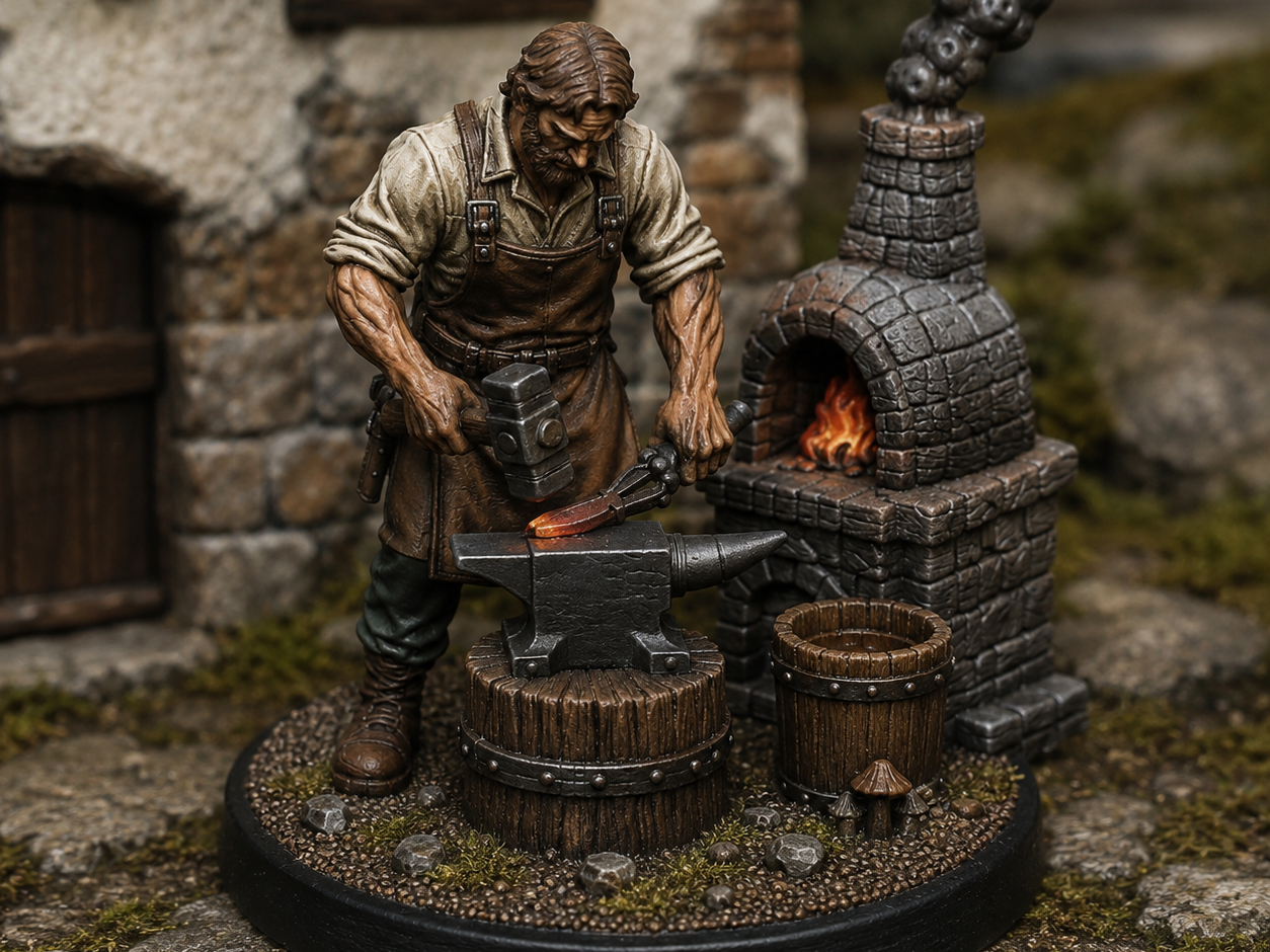 Blacksmith town D&D Miniature