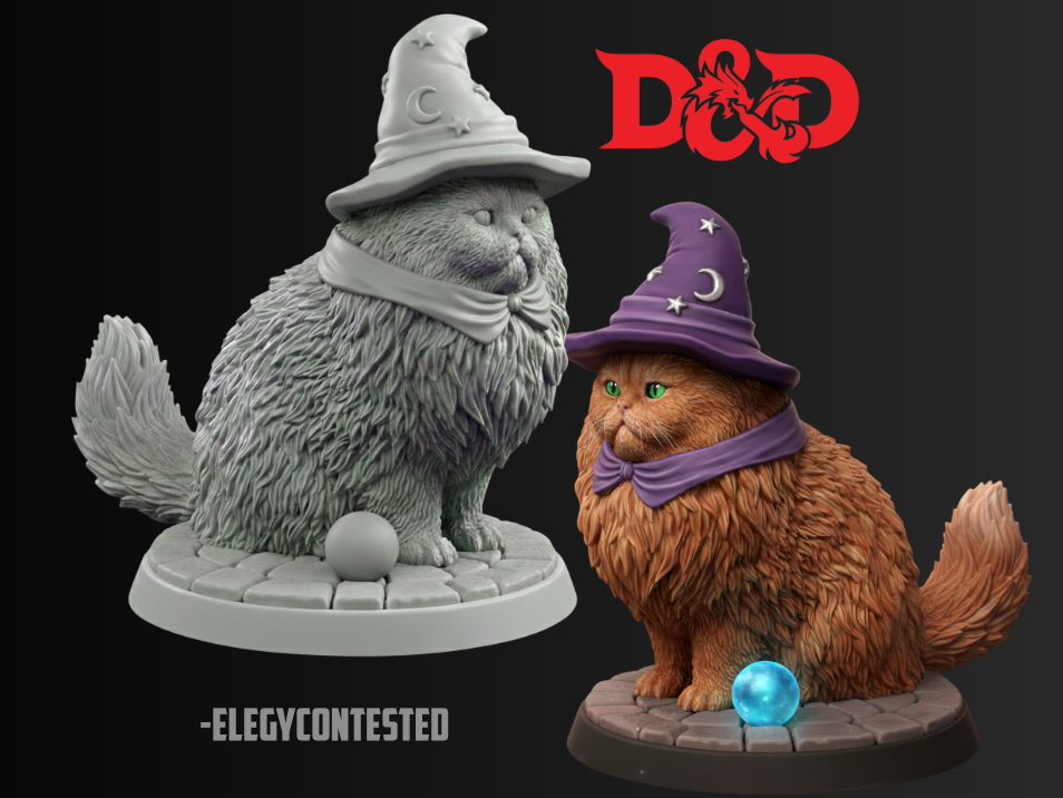 DnD Ready - "Magnus" Wizard Cat (25mm)