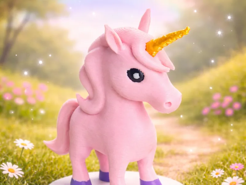Süßes Einhorn auf Podest