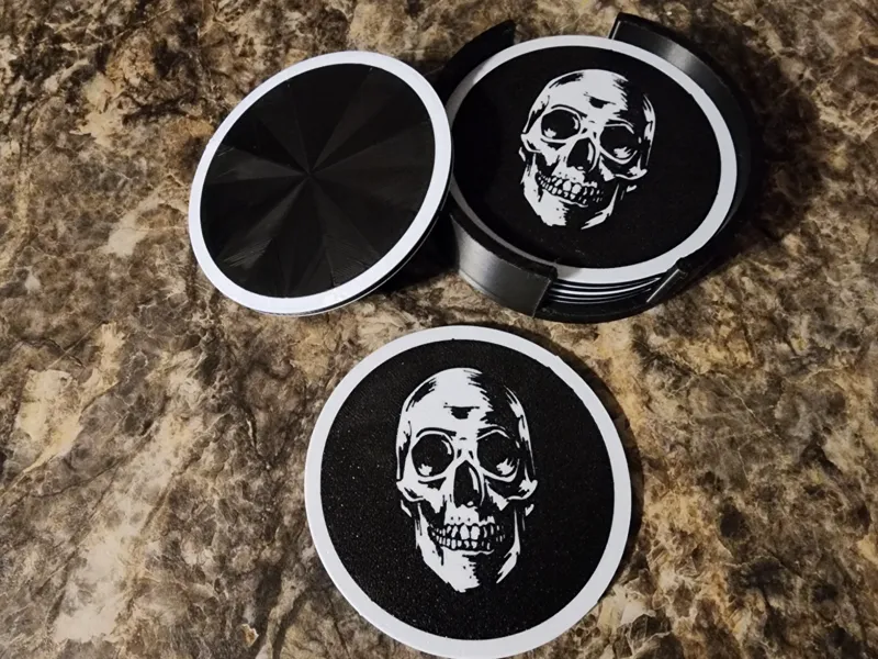 Skull coasters with holder
