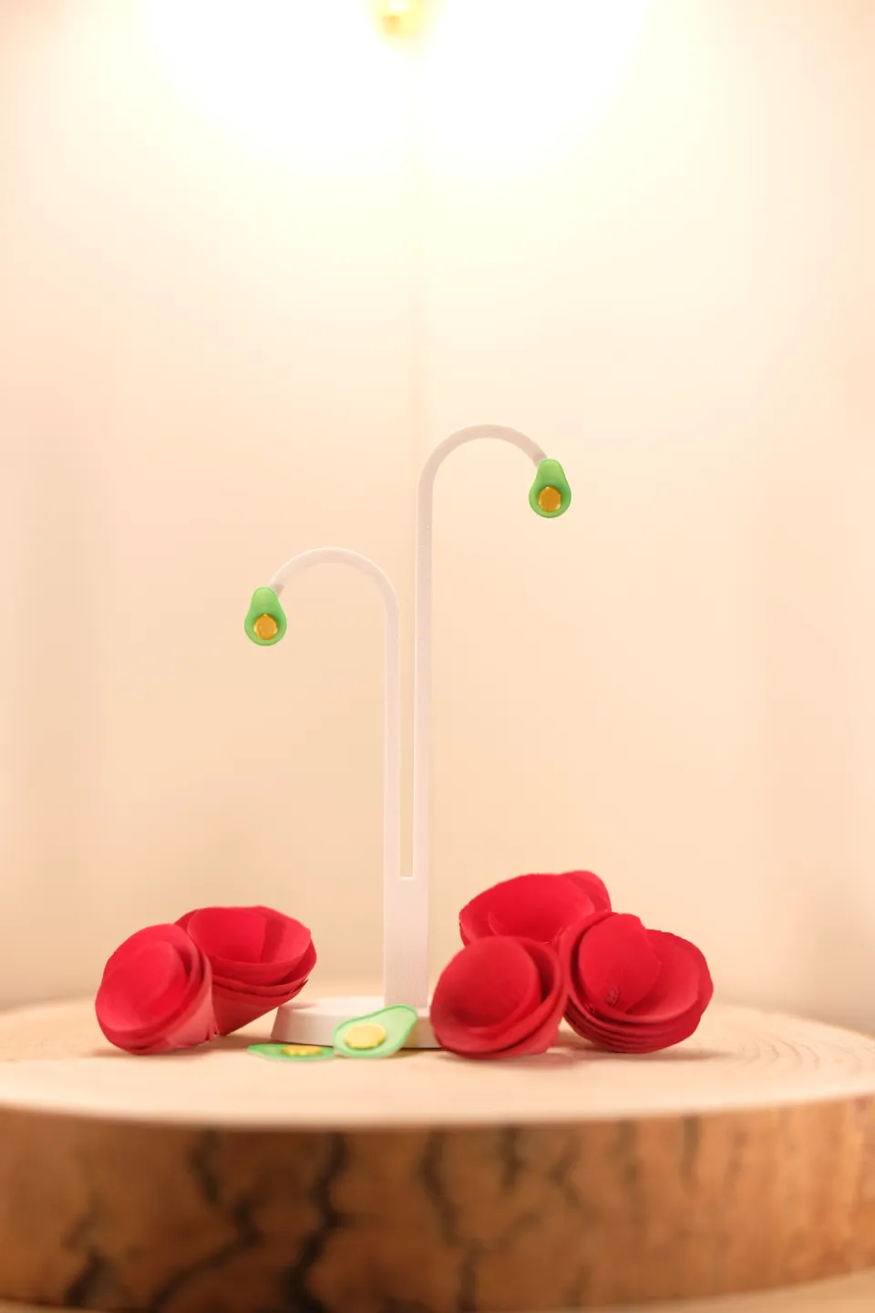 Avocado earrings - stud and pendants view 2