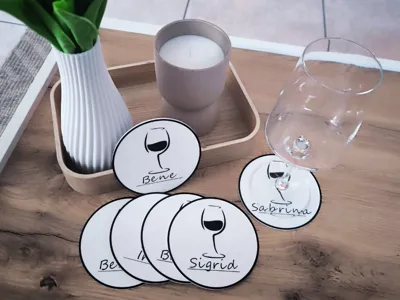 Wine Coaster & Name