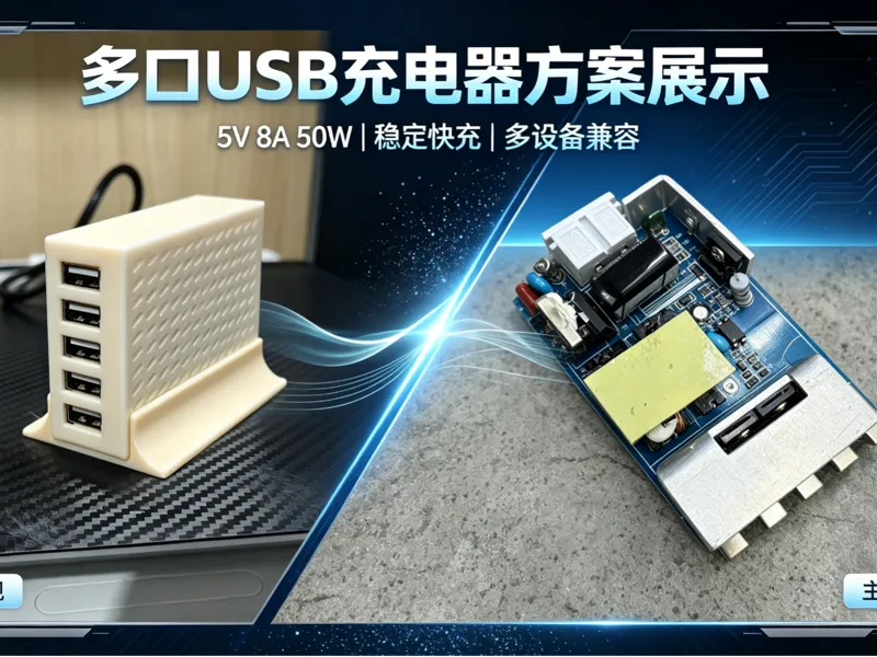 9元总成本---5口USB桌面充电站