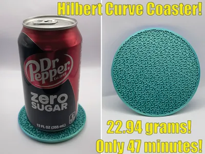 Hilbert Curve Drink Coaster